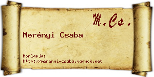 Merényi Csaba névjegykártya
