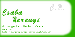 csaba merenyi business card